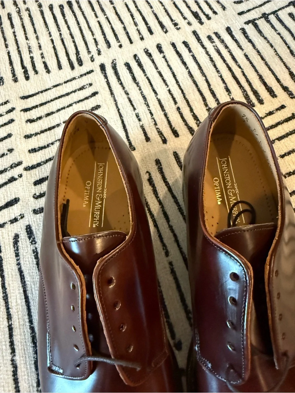 Johnston & Murphy Hutton Cap Toe Oxford Shoes Tuscan Brown 7.5 D Leather